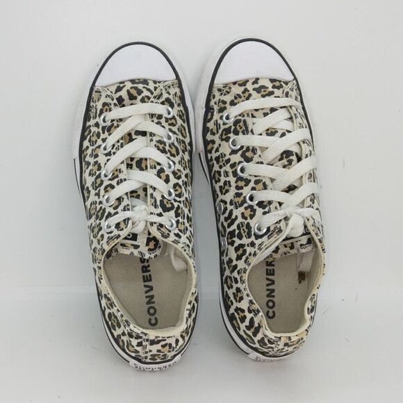 Converse Chuck Taylor AS Lox Ox Girls Pre-owned Cheetah Print Sneakers - sz. 1 - Picture 3 of 6